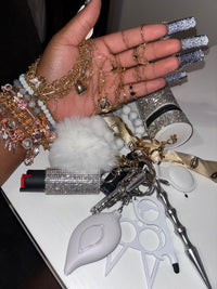 Self defense keychain and jewelry set