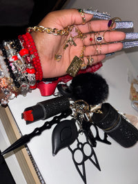 Self defense keychain and jewelry set