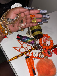 Self defense keychain and jewelry set