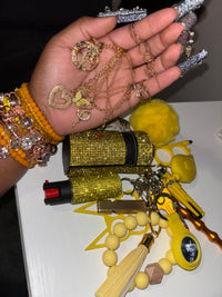 Self defense keychain and jewelry set