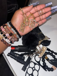 Self defense keychain and jewelry set