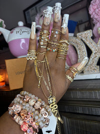 Bracelet, necklace, ring set-Caramel goddess