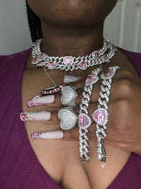 Iced out necklace and bracelet set