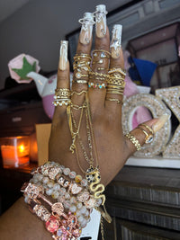 Bracelet, necklace, ring set-Caramel goddess